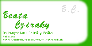 beata cziraky business card