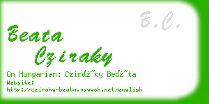 beata cziraky business card